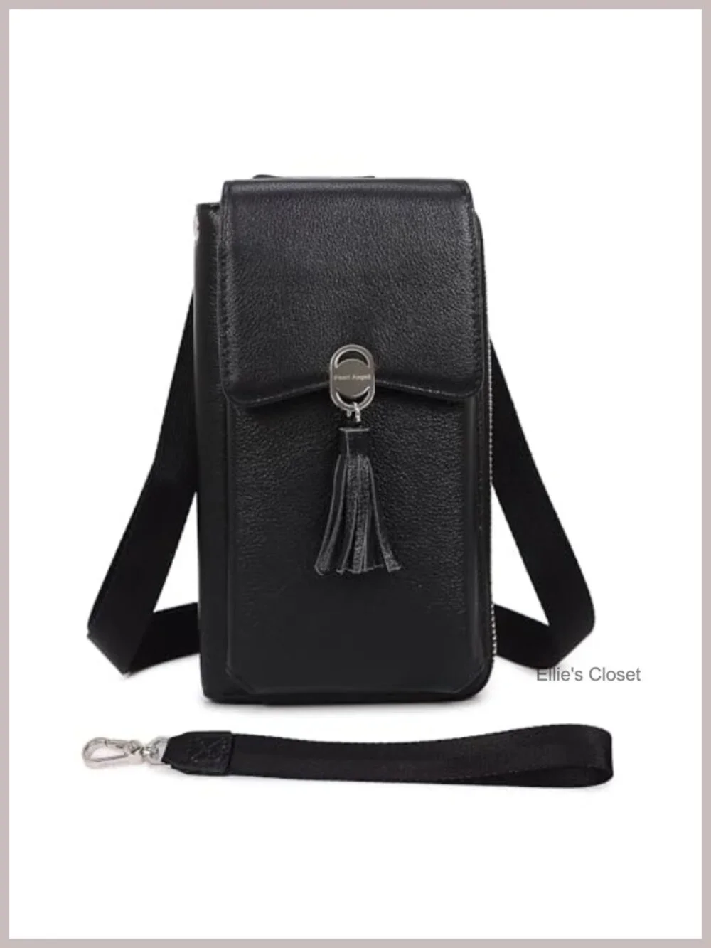 Genuine Leather Small Crossbody Bag RFID Blocking Phone Purse Wallet Adjustable